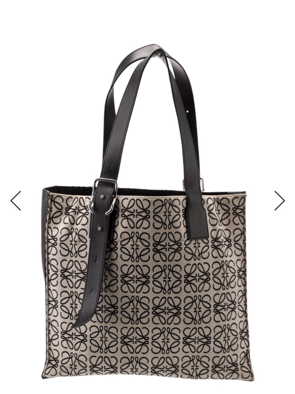 Loewe Canvas Tote Bag with Black Patterned Print - Picture 4 of 6